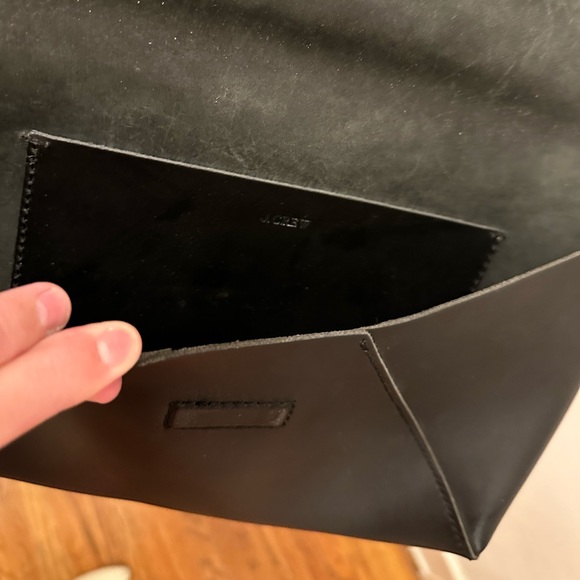 J Crew Black Leather Clutch Purse - Picture 2 of 5